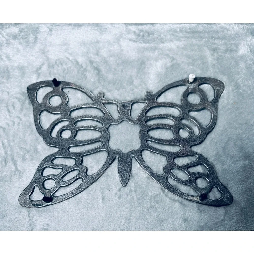 Vintage Leonard‎ Silverplated Butterfly Trivet Hot Dish Holder Wall Decor MCM